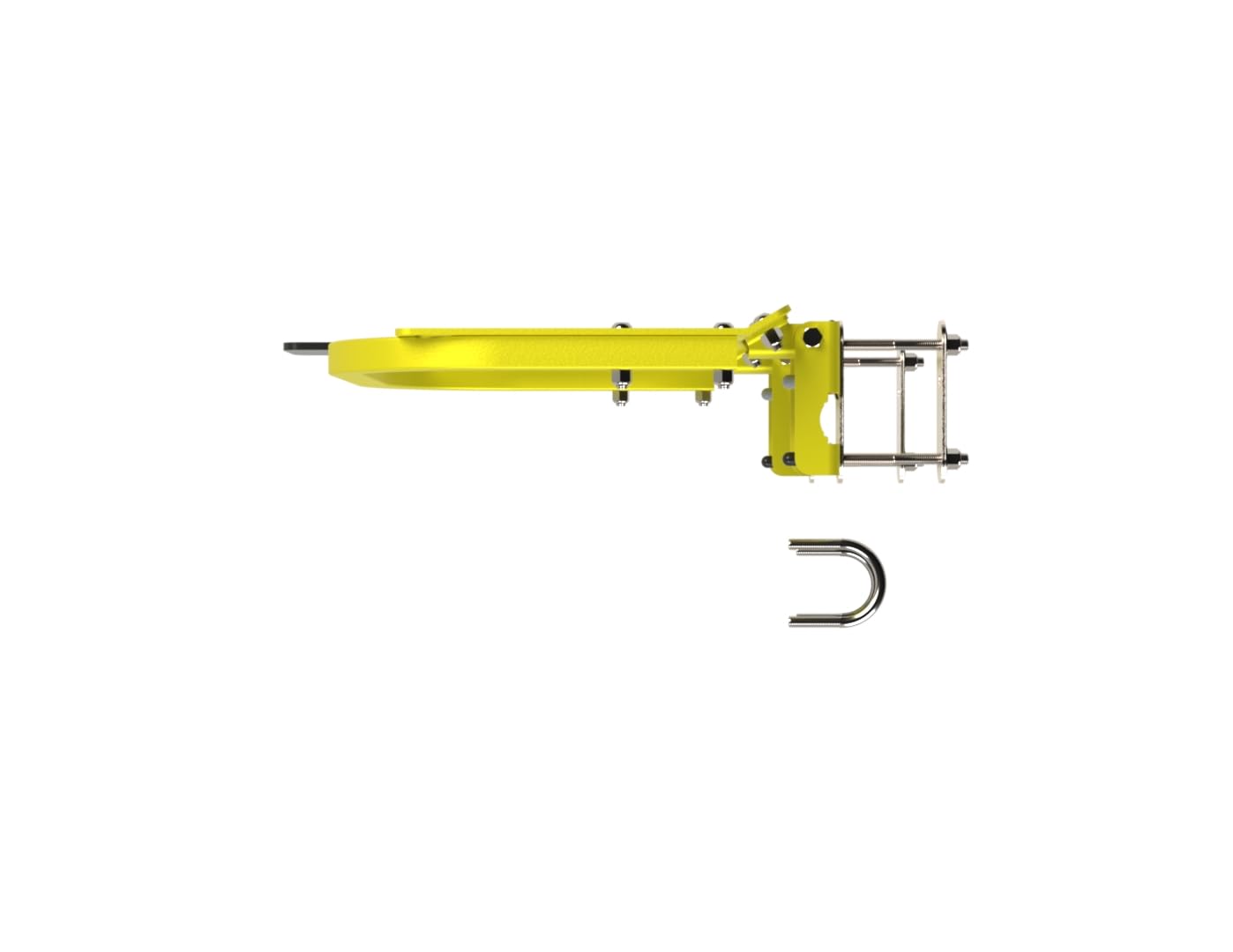 Safety Rail Co. Adjustable Self-Closing Safety Gate for Fall Protection — Powdercoat Yellow, 16-22 inches — OSHA Compliant — Made in USA