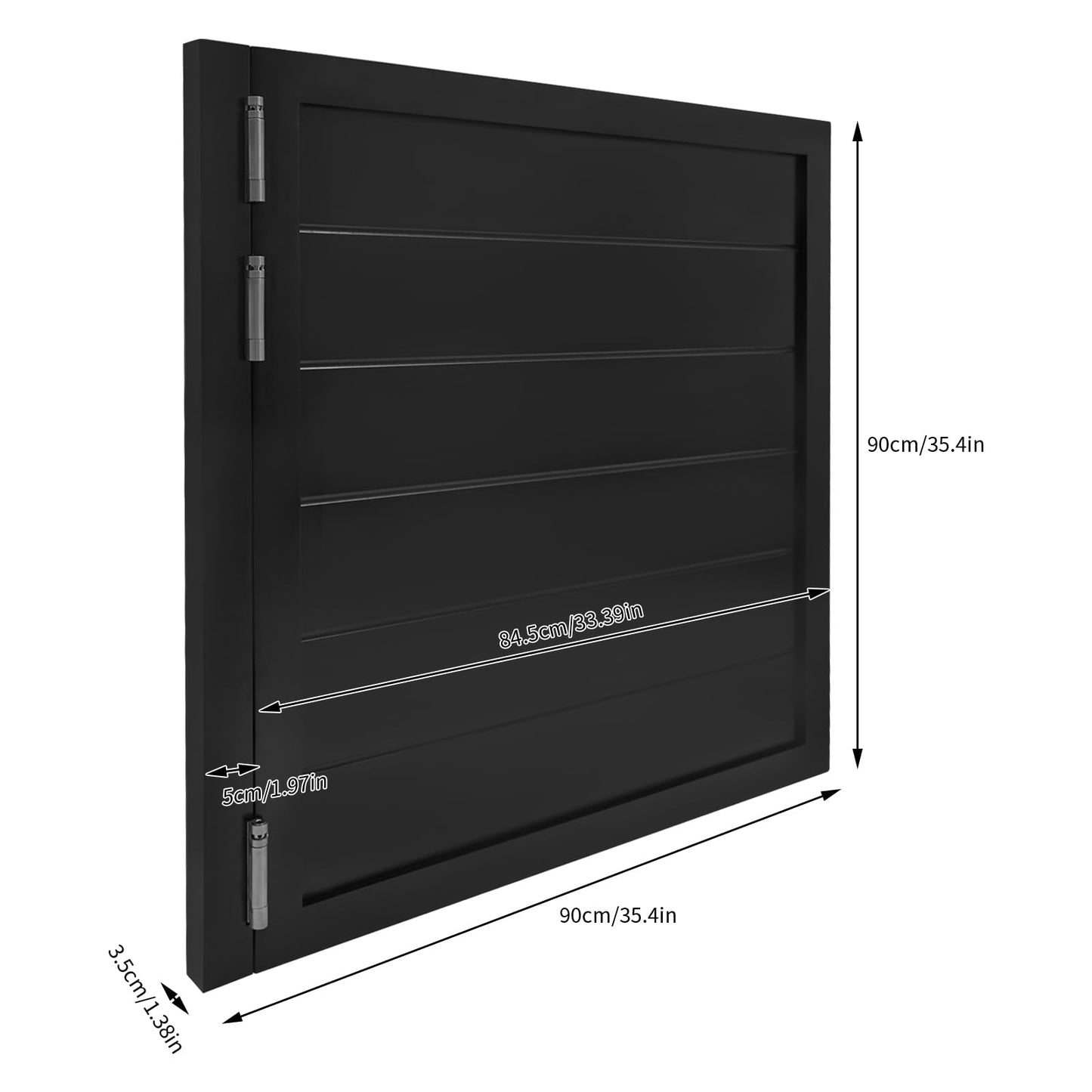 MOCHAG Swinging Doors Cafe Half Door, Solid Wood Saloon Partition Bar Freedom Single Dutch Door, 35.4x35.4in, Black