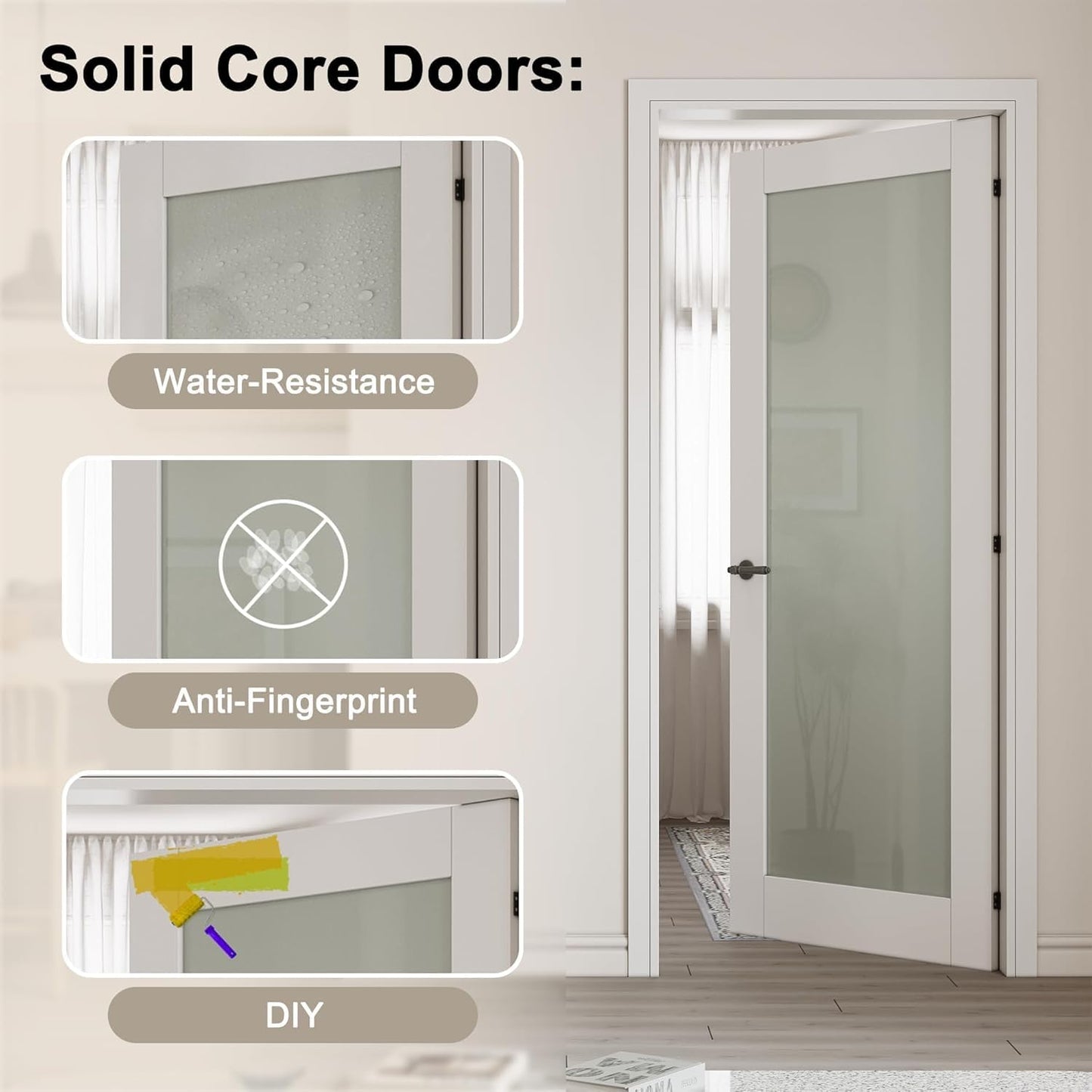 CRUTOP 24''x80'' Arch Top Pine Wood Door Slab Shaker, Solid Core Panel for Prehung Doors, Barn Doors; for Pantry, Bedroom, Closet, Laundry Room, Bedroom, Reday to Stain