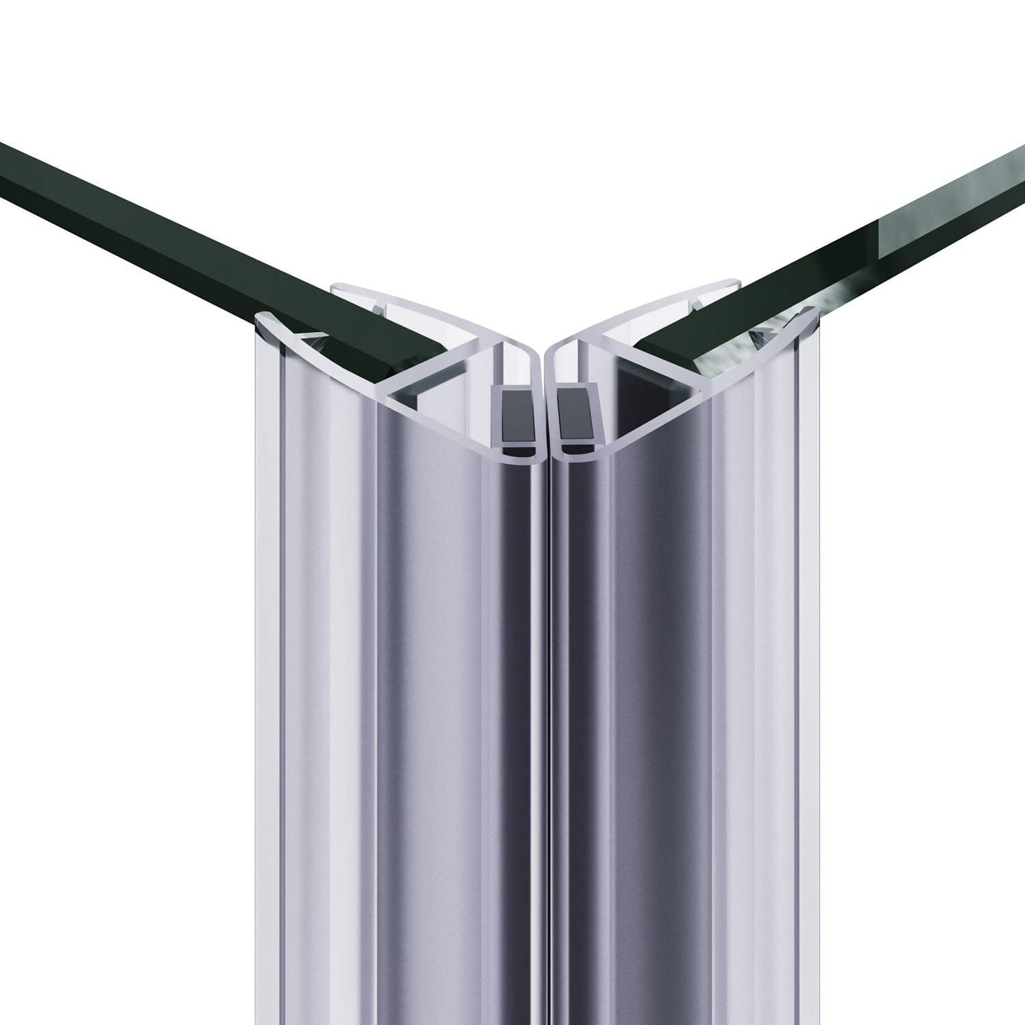 ELEGANT Corner Shower Door 36 in. D. x 36 in. W. x 72 in. H. with 1/4 in. Clear Glass, Sliding Shower Enclosure in Brushed Nickel, Double Sliding Shower Door, Shower Base Not Included