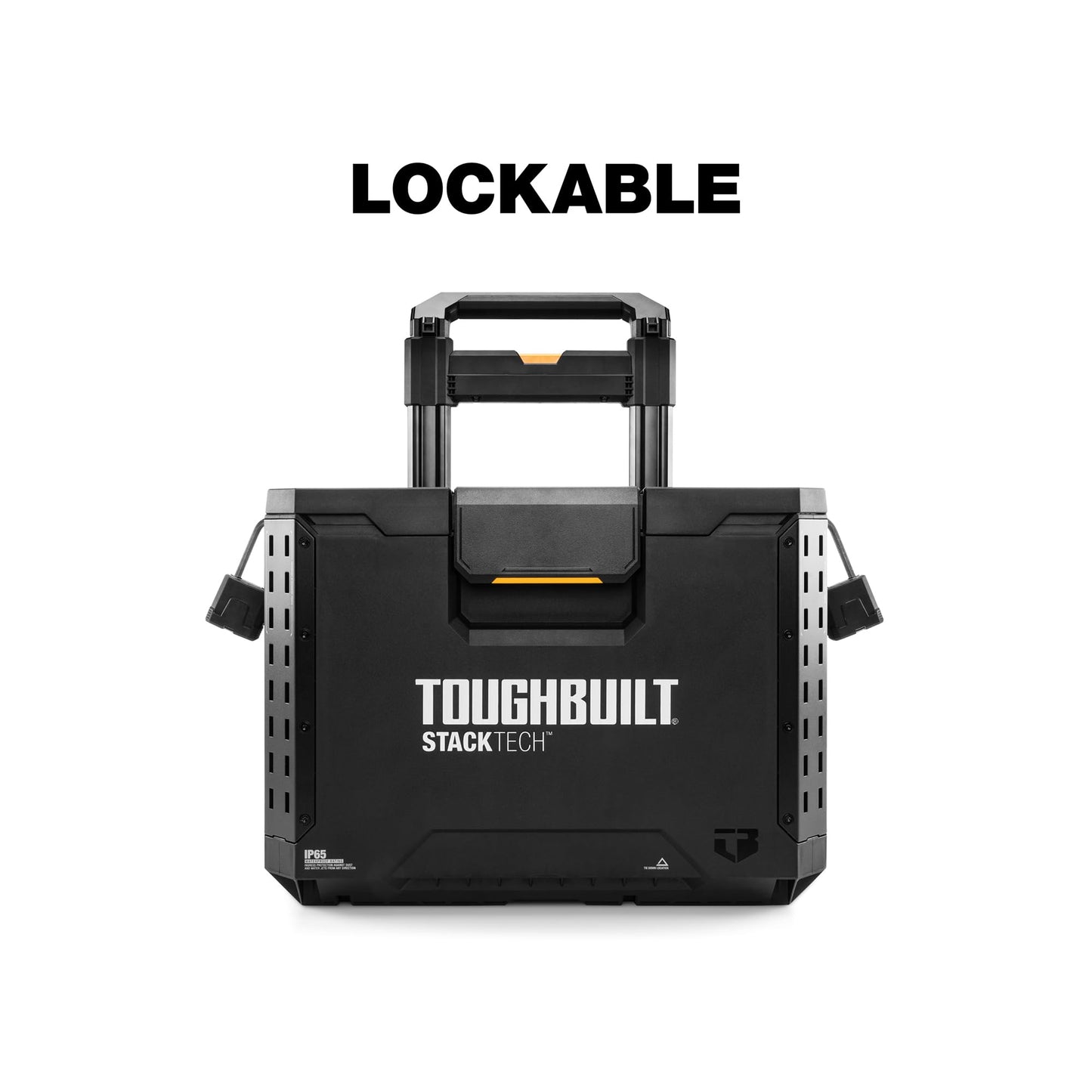 ToughBuilt StackTech Rolling Tool Box, Heavy-Duty Portable Tools Organizer, 250 lb Capacity - Stackable and Waterproof Toolbox Storage System with Lockable Lid and 9-Inch All-Terrain Wheels