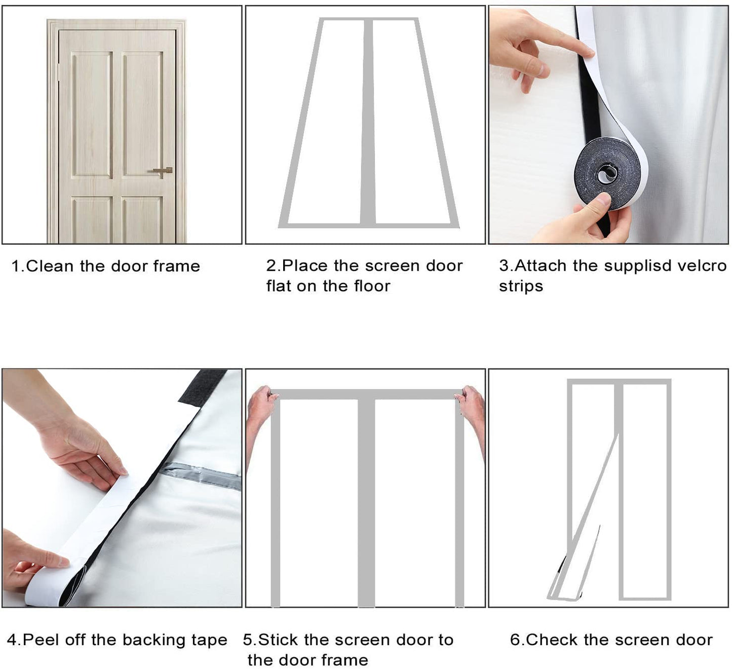 Magnetic Insulated Door Screen, The Whole Blackout Thermal Screen Door Self-Closing Privacy Thick Fabrics Door Curtain for Air Conditioner Room, Bedroom-Hands Free, Fit Doors Size Up to 34" x 80"