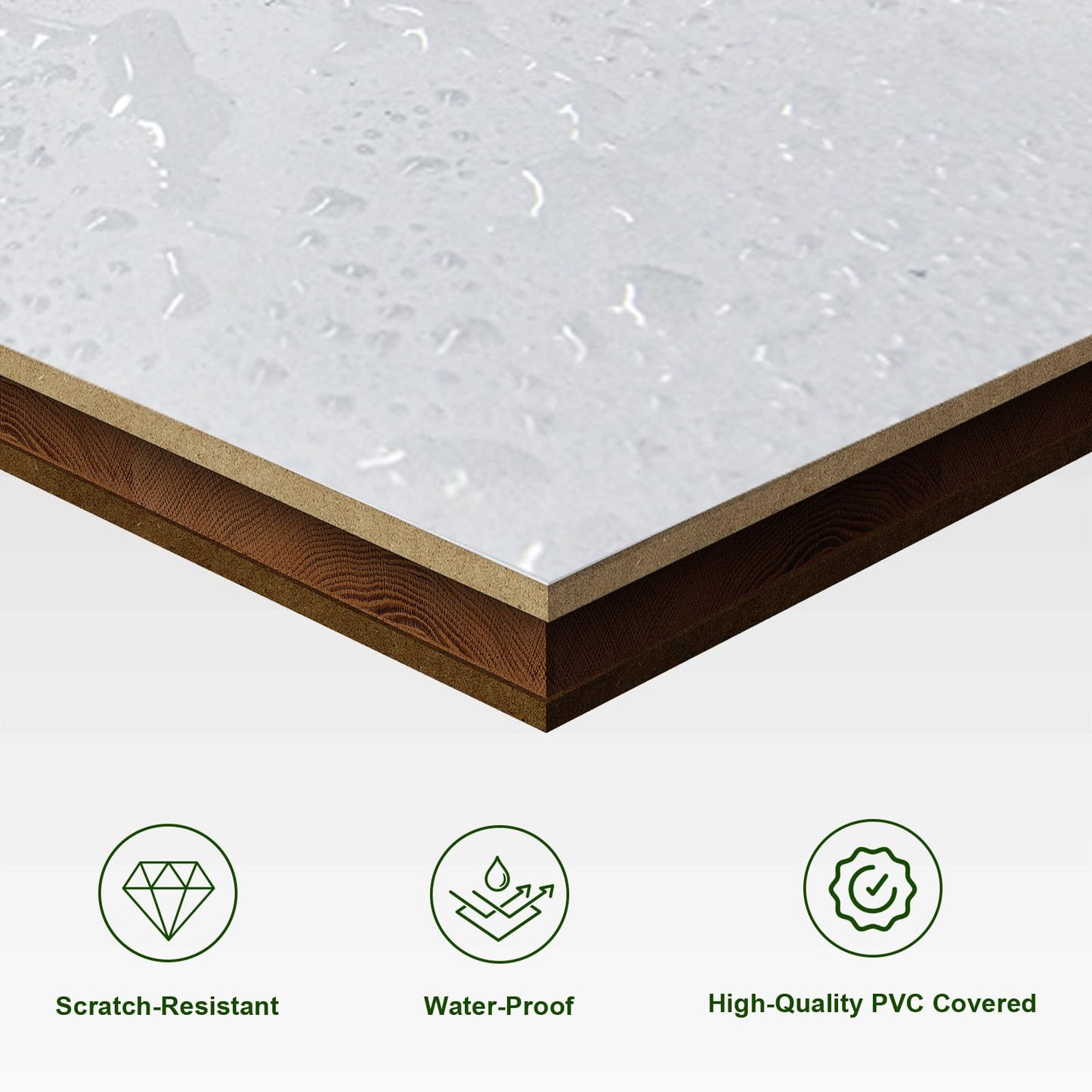 SmartStandard 36in x 84in Sliding Barn Door with 6.6FT Barn Door Hardware Track Kit & Handle, Waterproof PVC Surface, Pre-Drilled Holes Easy to Assemble, Solid, MDF, White, 5-Panel