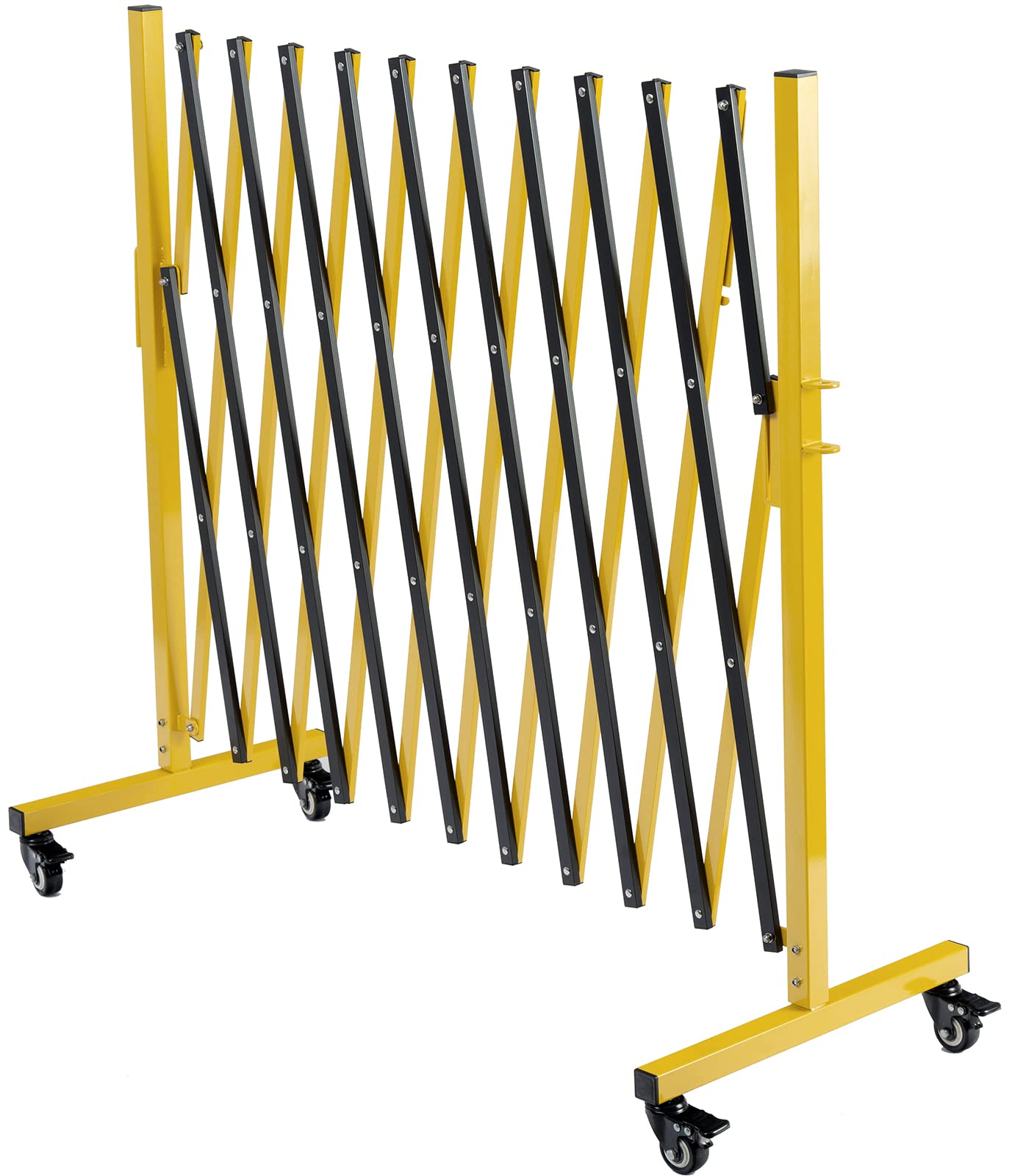 KENNISI Expandable Metal Barricade, 11 Feet, Mobile Safety Barrier Gate with Casters, Portable Retractable Fence, Indoor and Outdoor, Foldable, 1-PC…
