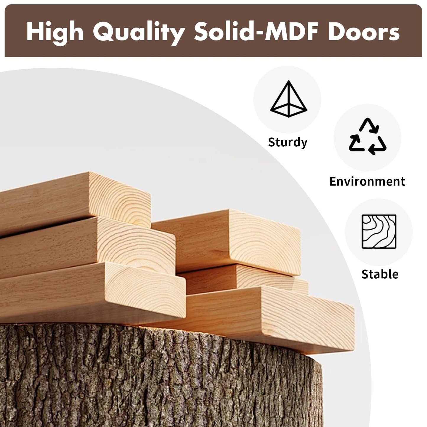 LetLuck 30"x 80" French Door Panels with a 2-Panel Design, Ideal for Closets, Storage Rooms, Bathrooms, Offices, and Interior Room Door - Solid Core Composite Material, No Hardware Included