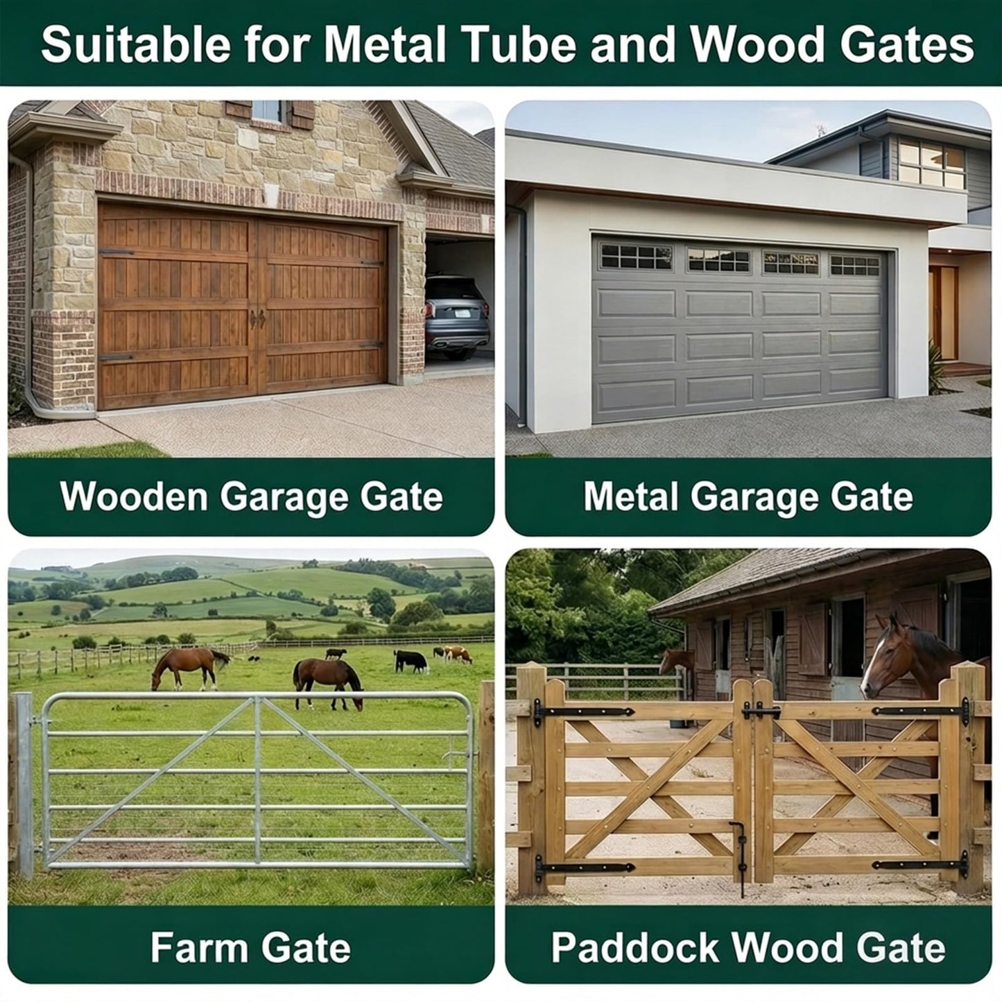 6 Inch Heavy Duty Gate Wheel, Spring Loaded 600 Lbs Capacity Gate Support Roller with 360° Swivel for Wooden Gate, Metal Tube Gate, Farm Gate & Driveway Gate, U-Bolt & Drill Mount Kit Included, 1 Pack
