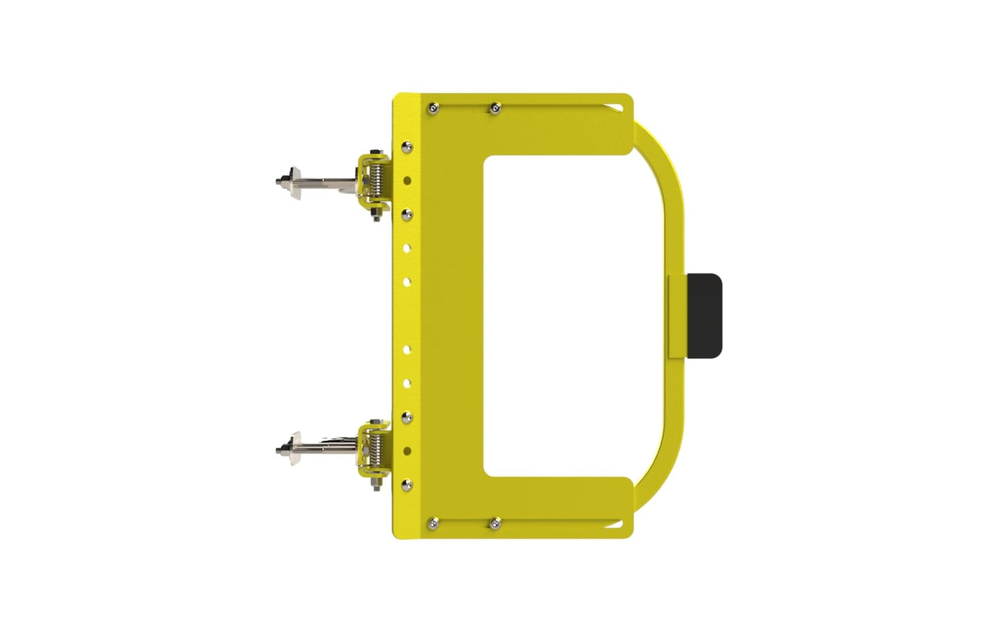 Safety Rail Co. Adjustable Self-Closing Safety Gate for Fall Protection — Powdercoat Yellow, 16-22 inches — OSHA Compliant — Made in USA