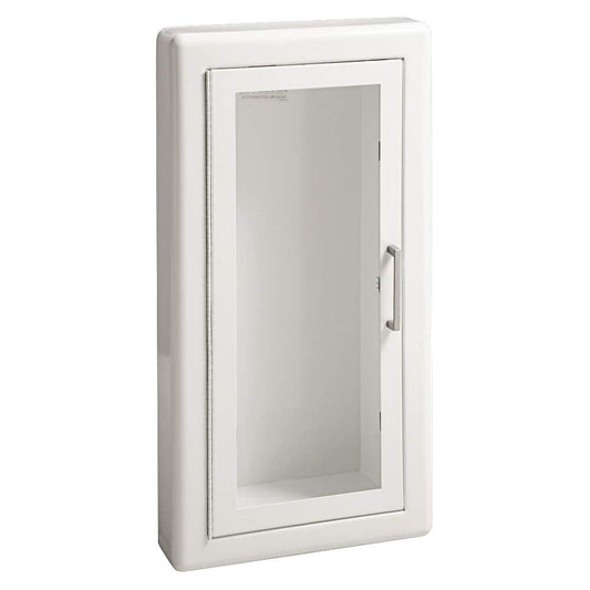 Fire Extinguisher Cabinet | Made in USA | JL Industries 1017F10 | Full Glass Door | Semi-Recessed | 3" Rolled Trim | ADA Compliant