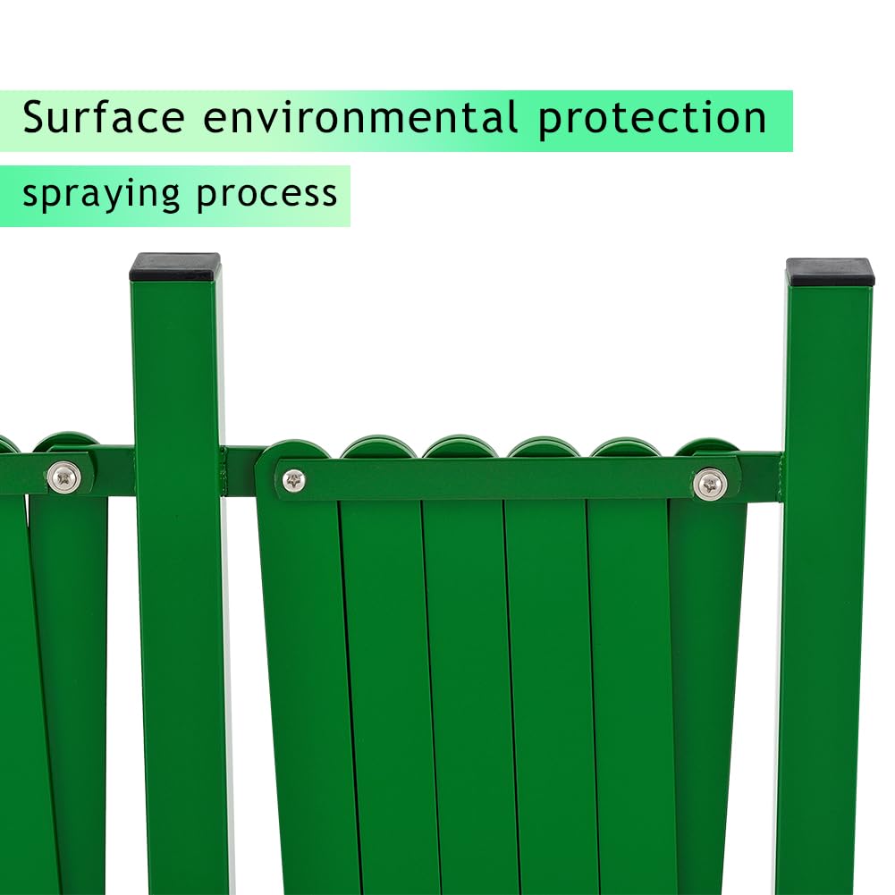 GYMTIME Industrial Expandable Metal Barricade, 16 Feet, Green, Folding Security Gate Safety Barrier with Casters, Flexible Mobile Barrier Gate, Adjustable Traffic Fence