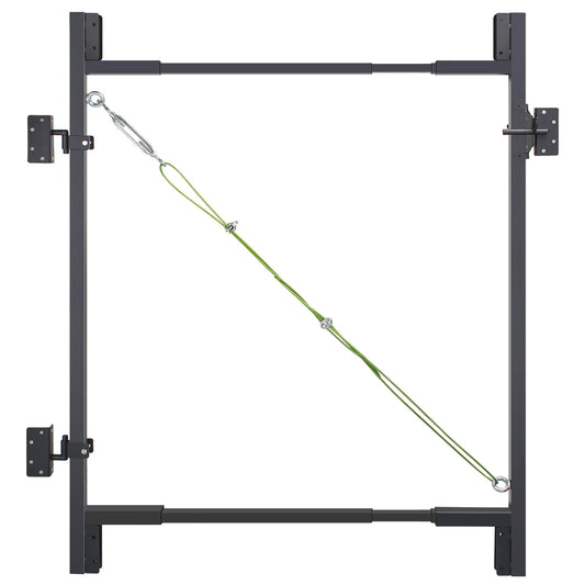 Heavy Duty DIY Fence Gate Kit – 36"-72" Adjustable Wood Gate Building Kit for 4-5 ft Fences, Fits Both 1"x4" and 2"x4" Wood