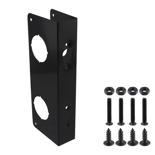 Pastlla Door Knob Reinforcement Plate, Stainless Steel Lock Doors Reinforcer Plate, Reinforce and Repair Wood or Metal Doors Fits 1-3/4" Door Thick, 2-3/8" Backset (Black)