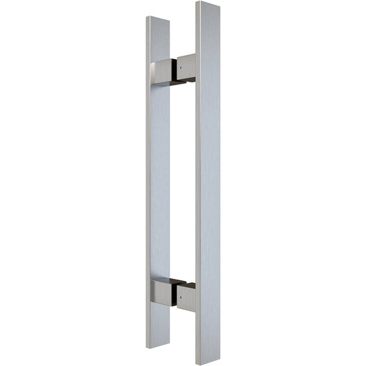 BARNSMITH 36" Barn Door Push Pull Handle,Heavy Duty Grade-304 Stainless Steel Square Commercial Door Handle,Entrance Entry Front Door Handle, Office Handle Pull Set for Wood Glass Door