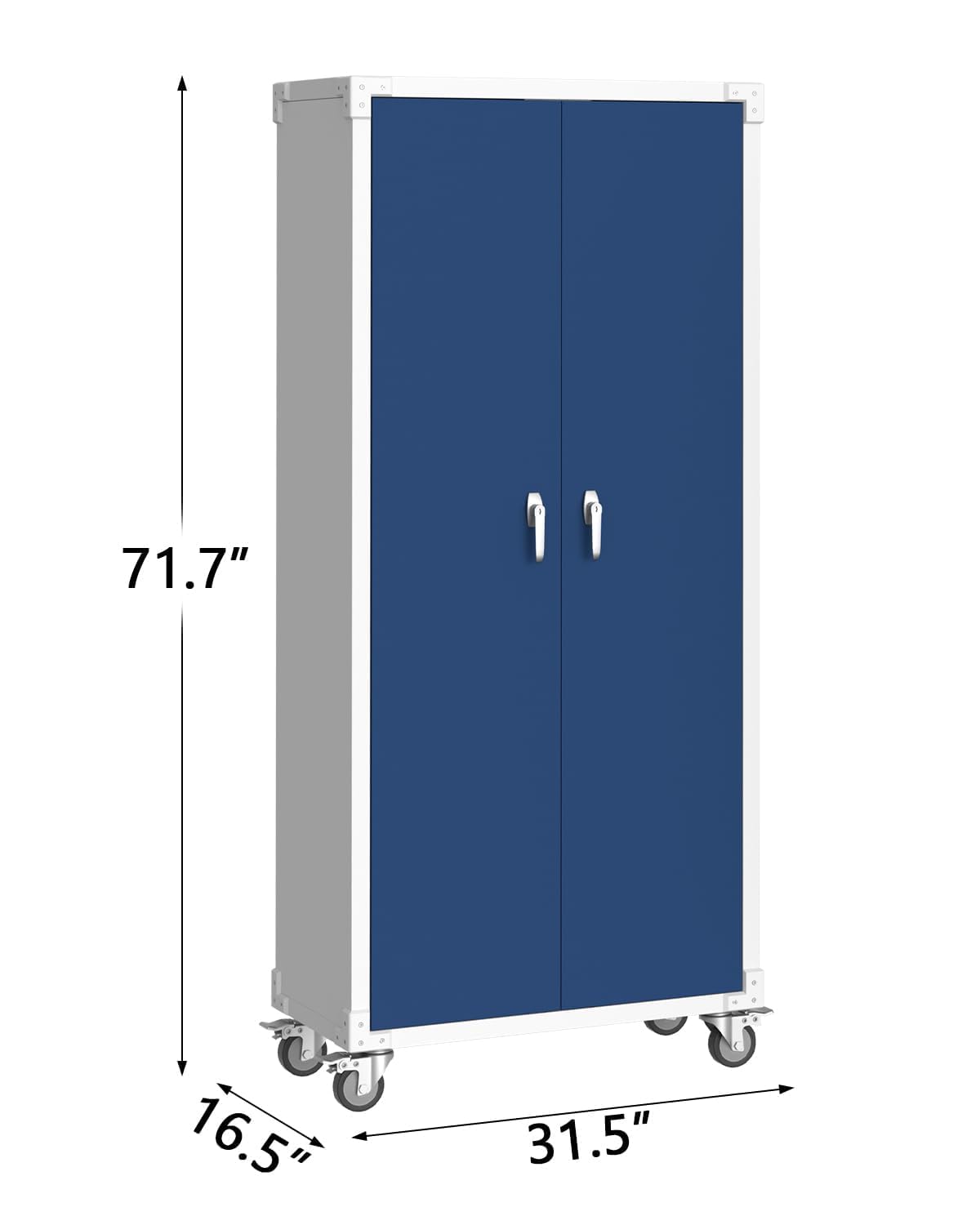 EliteEdge Heavy Duty Metal Storage Cabinet with Locking Doors, Adjustable Shelves & Wheels – Secure Steel Organizer for Garage, Office, Workshop, or Pantry