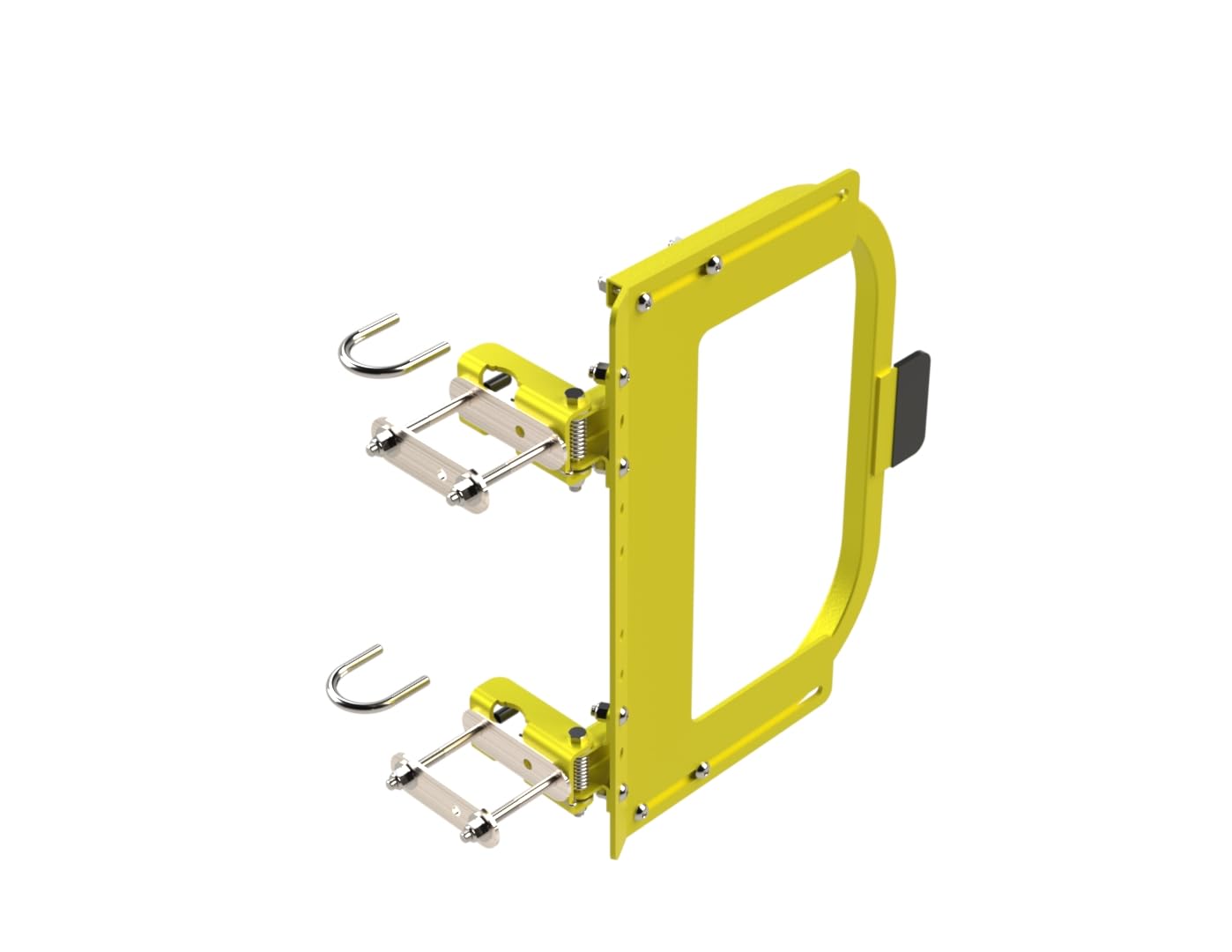 Safety Rail Co. Adjustable Self-Closing Safety Gate for Fall Protection — Powdercoat Yellow, 16-22 inches — OSHA Compliant — Made in USA