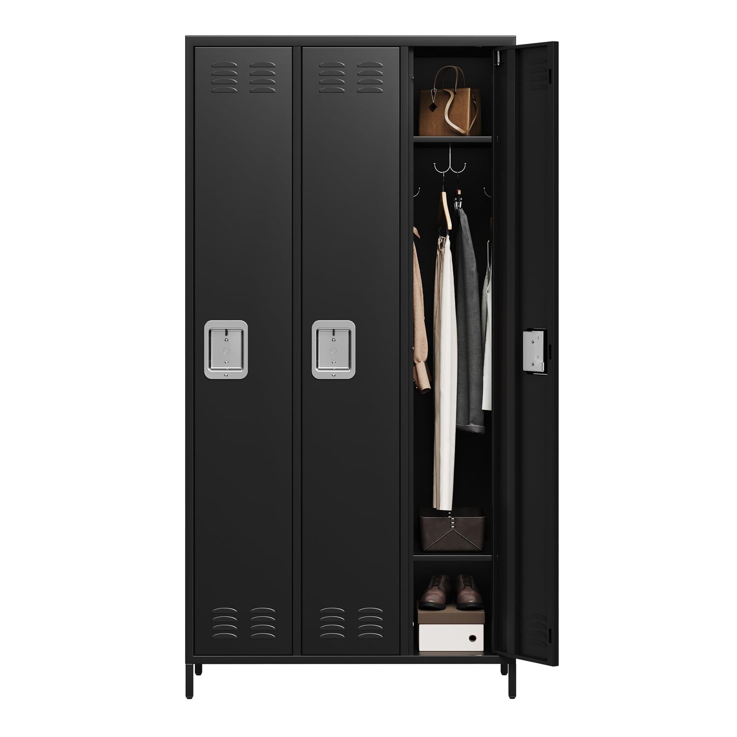 GAOMON 3 Door Metal Lockers, Industrial Double Lockers, Heavy Duty Steel Gym Lockers, Secure Storage Solutions, Perfect for Offices, Gyms, Schools and Homes, Metal Combination Lockers for Employees