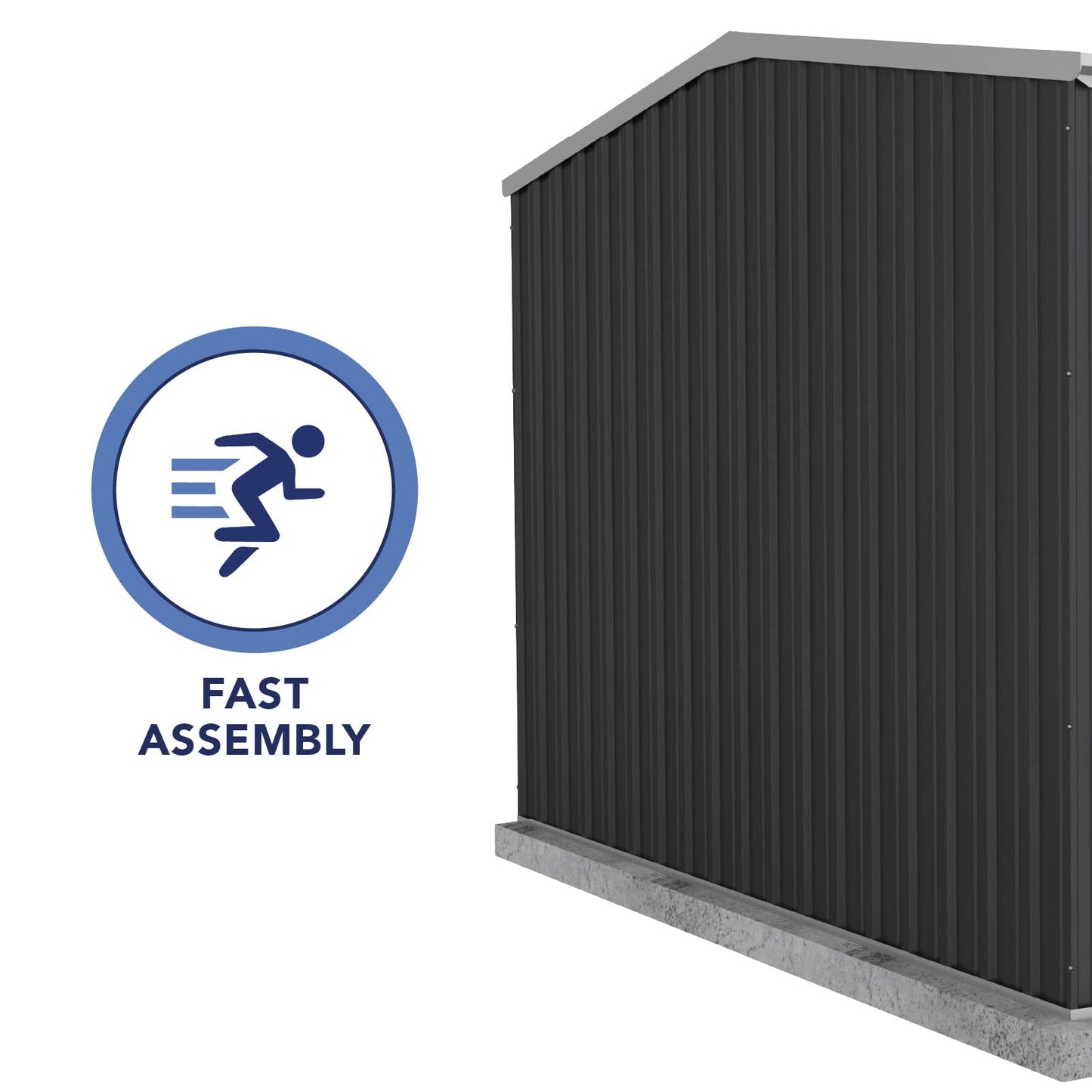 Absco Premier Storage Sheds, 10'x5' Metal Garage, DIY Backyard Shed, Utility Tool Storage, Weather & Wind Resistant Aluminum Panels & Steel Frame, Maintenance-Free, 12 Year Warranty, Monument Gray