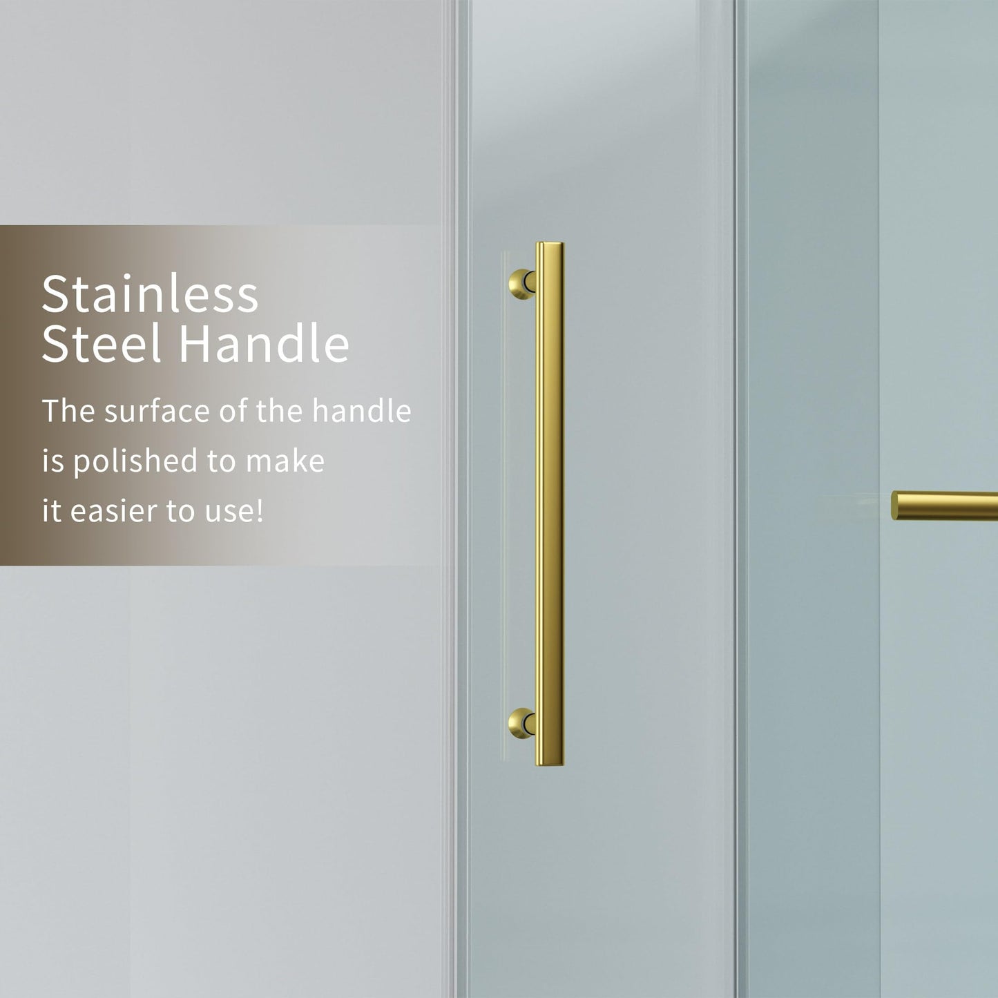 Trumbeak 56-60" W x 76" H Frameless Shower Door,Sliding Shower Door with 5/16"(8mm) Clear SGCC Tempered Glass,Glass Shower Door w/Seal Strip Parts and Handle,Stainless Steel Hardware,Gold
