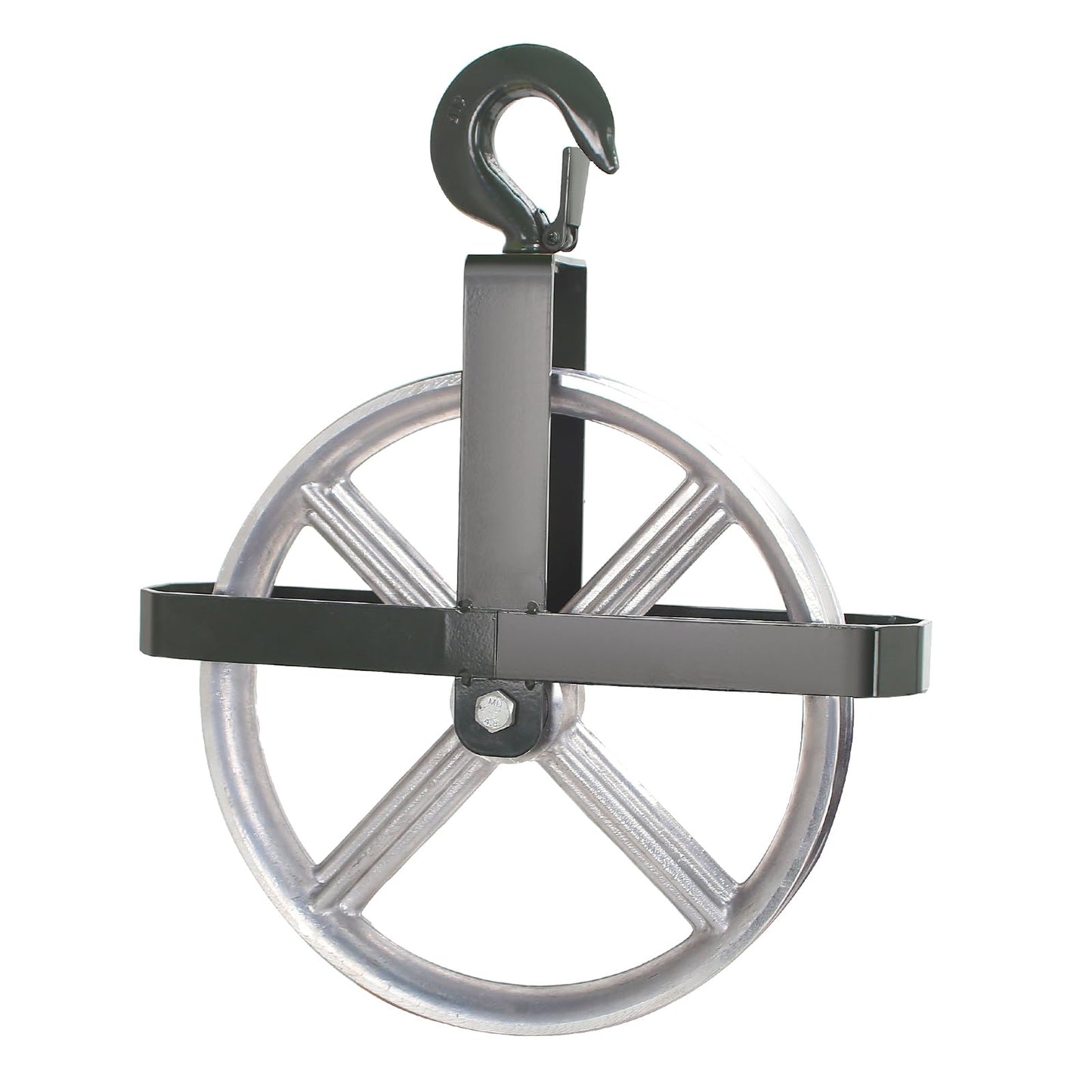 POPMOON Scaffold Hoist Pulley 12" Scaffolding Wheels Aluminum Pulley Wheel 1000lbs Ladder Hooks Pulleys for Lifting with Rope