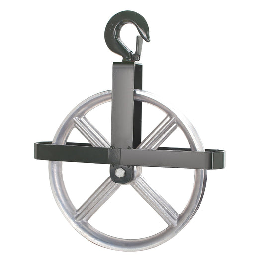 POPMOON Scaffold Hoist Pulley 12" Scaffolding Wheels Aluminum Pulley Wheel 1000lbs Ladder Hooks Pulleys for Lifting with Rope