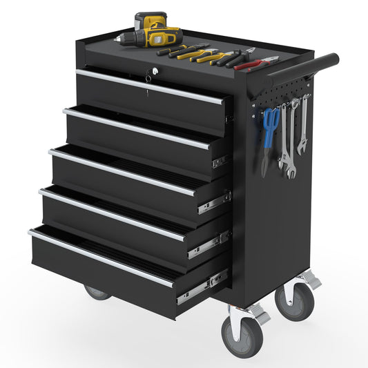 Kieperi 5 Drawers Rolling Tool Chest with Wheels, Portable Rolling Tool Boxes with Wheels, Tool Box Storage Cabinet with Locking System for Garage (Blue, 5 Drawers)