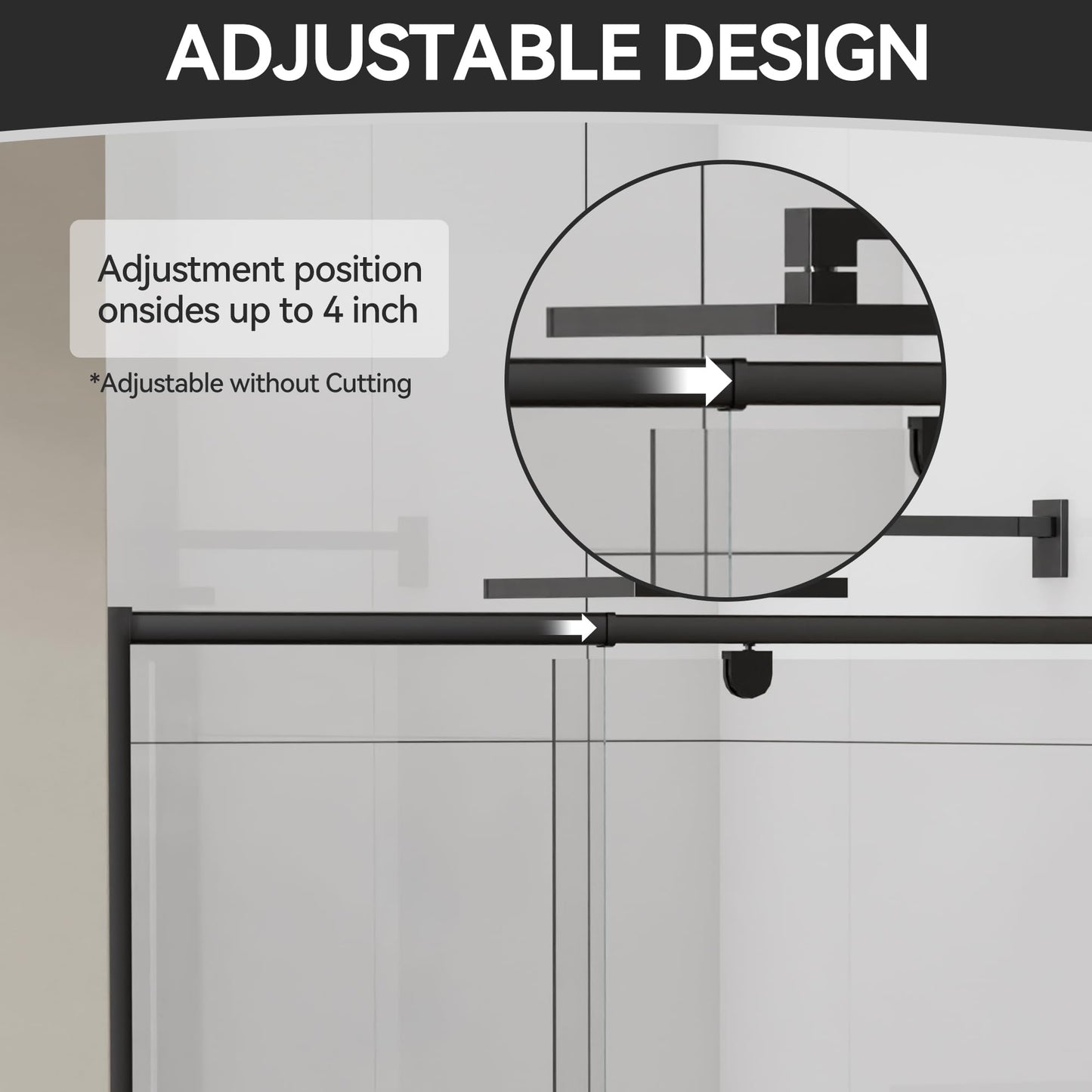 Findepot 44-48" W x 71" H Pivot Glass Shower Door, Pivot Shower Door with 1/4"(6mm) Clear Glass, Matte Black