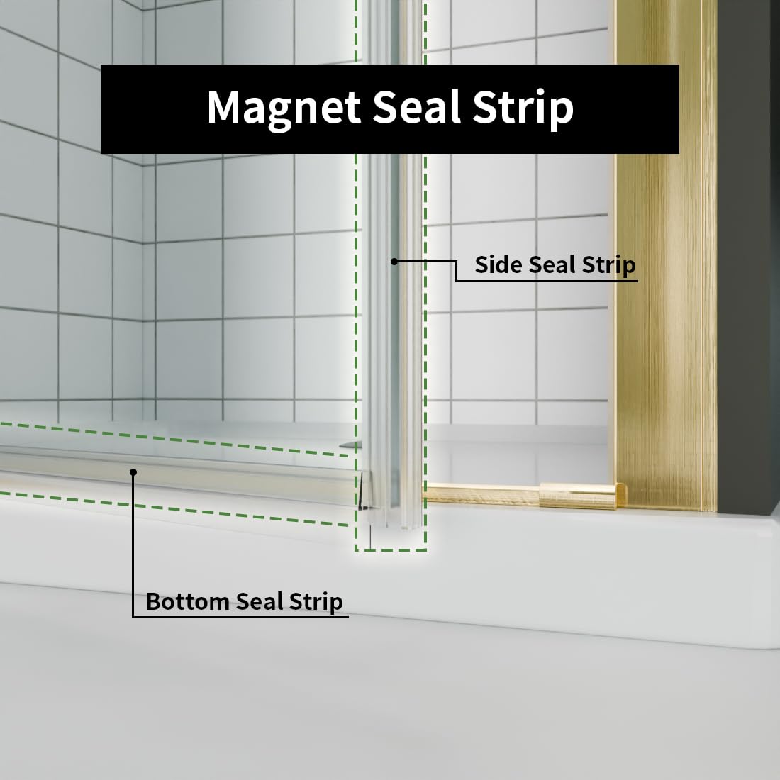 ComfyStyle 36-38" W x 72" H Frameless Pivot Shower Door with Single 180° Swing Glass Door, Hinged Shower Glass Door with 1/4"(6mm) Clear SGCC Tempered Glass, Brushed Gold Finish