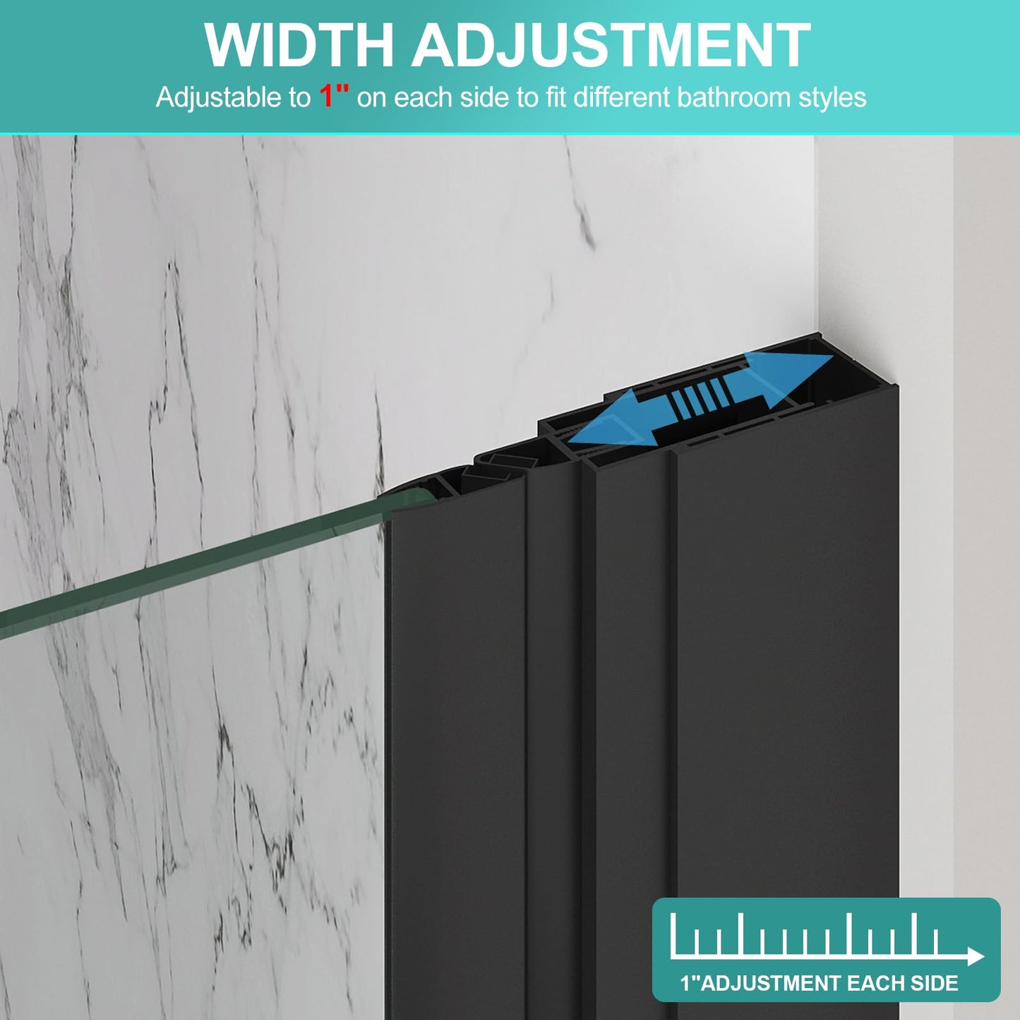 GDGZQD 27-29" W x 72" H Frameless Pivot Shower Door, 1/4" (6mm) Clear SGCC Tempered Glass Shower Door, Pivot Swing Shower Glass Door in Matte Black Finish, Reversible Installation