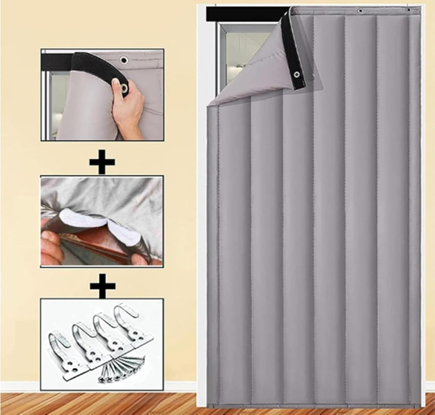 WWWHZGYS Thermal Insulated Door Curtain, Door Blanket for Winter,Sound Proofing Noise Reduction Waterproof Warm Living Room Patio Curtain, Oxford Fabric(W35.43*H82.68 in/90 * 210cm)