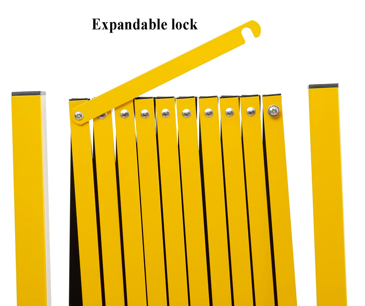 KENNISI Expandable Metal Barricade, 11 Feet, Mobile Safety Barrier Gate with Casters, Portable Retractable Fence, Indoor and Outdoor, Foldable, 1-PC…