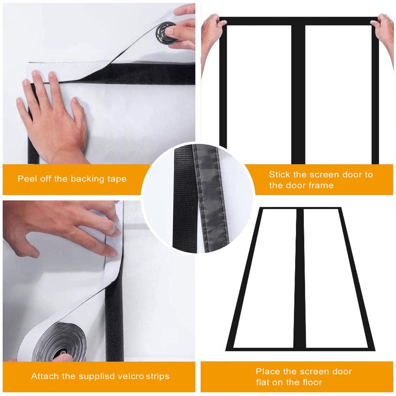 Transparent Insulated Door Curtain, Magnetic Thermal Door Cover Screen Door Self-Closing Privacy Door Screen Hands Free for Patio, Kitchen, Bedroom, Air Conditioner Room, Fits Doors up to 34" x 80"