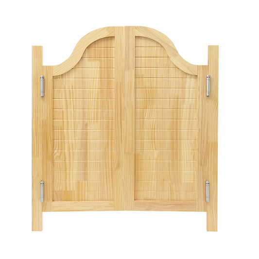 Saloon Doors Swinging Half Waist Door,Wood Cafe Saloon Door Half Door with Hinges, Auto Close Partition Door for Kitchen Bar Shop Entrance, Western Style Interior Barn Door (Burlywood, 35.43*35.43in)