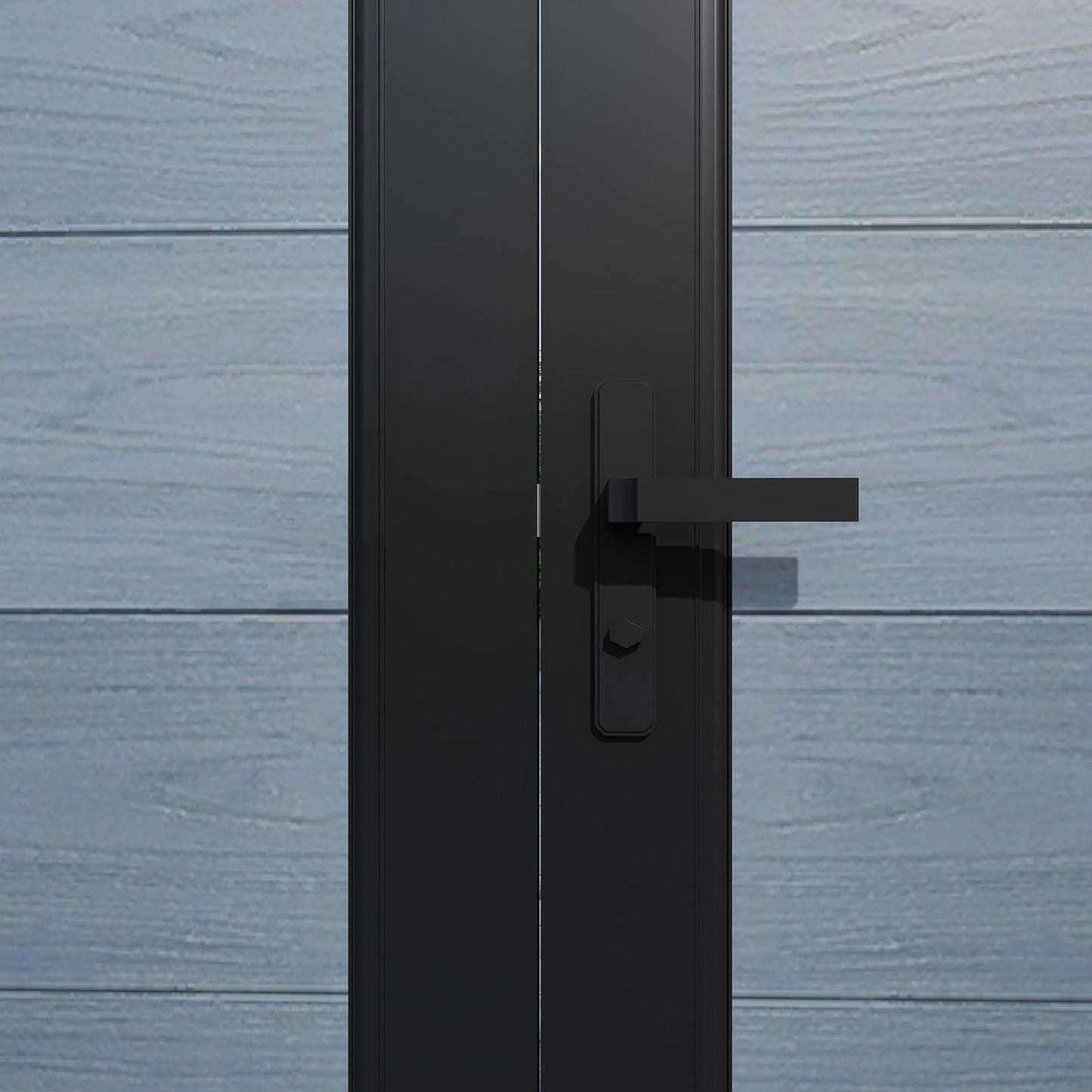 Mondaria 6ft(H)*8ft(W) Wood Plastic Composite Gate for Privacy Fence, Double Fence Gate with Metal Frame and Knob Kits, Grey (Without Post)