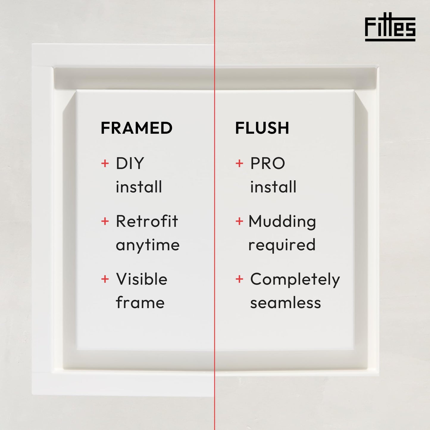 Fittes Flush Drywall Access Panel 8x8 Inch, Install Anywhere, Luxe, Plumbing Shut Off Valves, Cables, Circuit Breakers, Electrical Systems, Crawl Spaces, Storage Spaces, Attics, Ducts