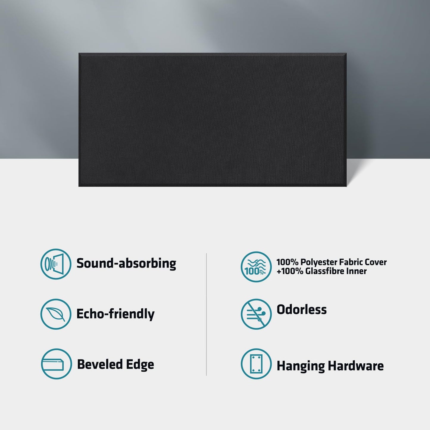 UMIACOUSTICS 4 PCS Acoustic Panels, 2“ Thick 23.6" x 11.8" Fiberglass Sound Proof Wall Panels, Sound Absorbing Panels for Studios, Office, Home Theater. Deep Black