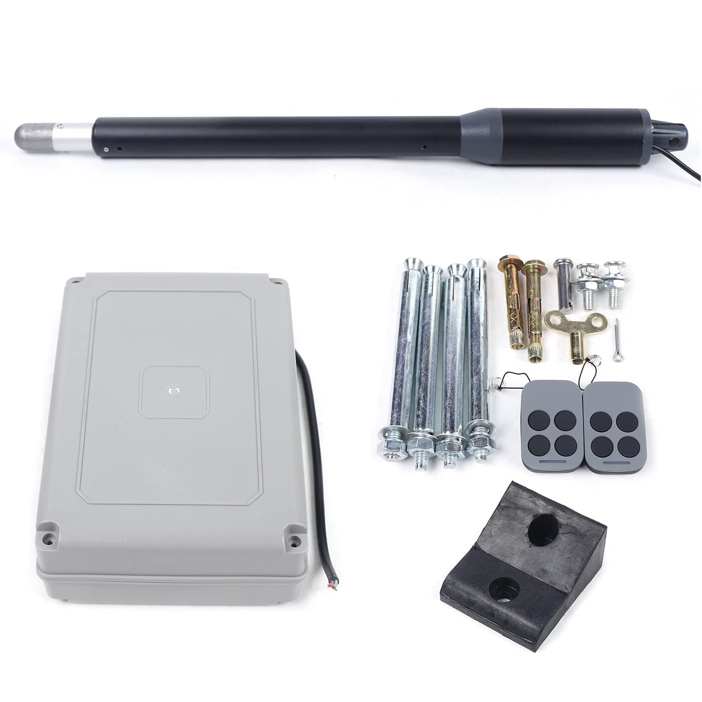 Automatic Gate Opener with Remote Complete Kit, 250rpm 40W Electric Single Arm Swing Gate Opener Heavy Duty Automatic Driveway Gate Operator for Swing Gate, Up to 330lb per Arm