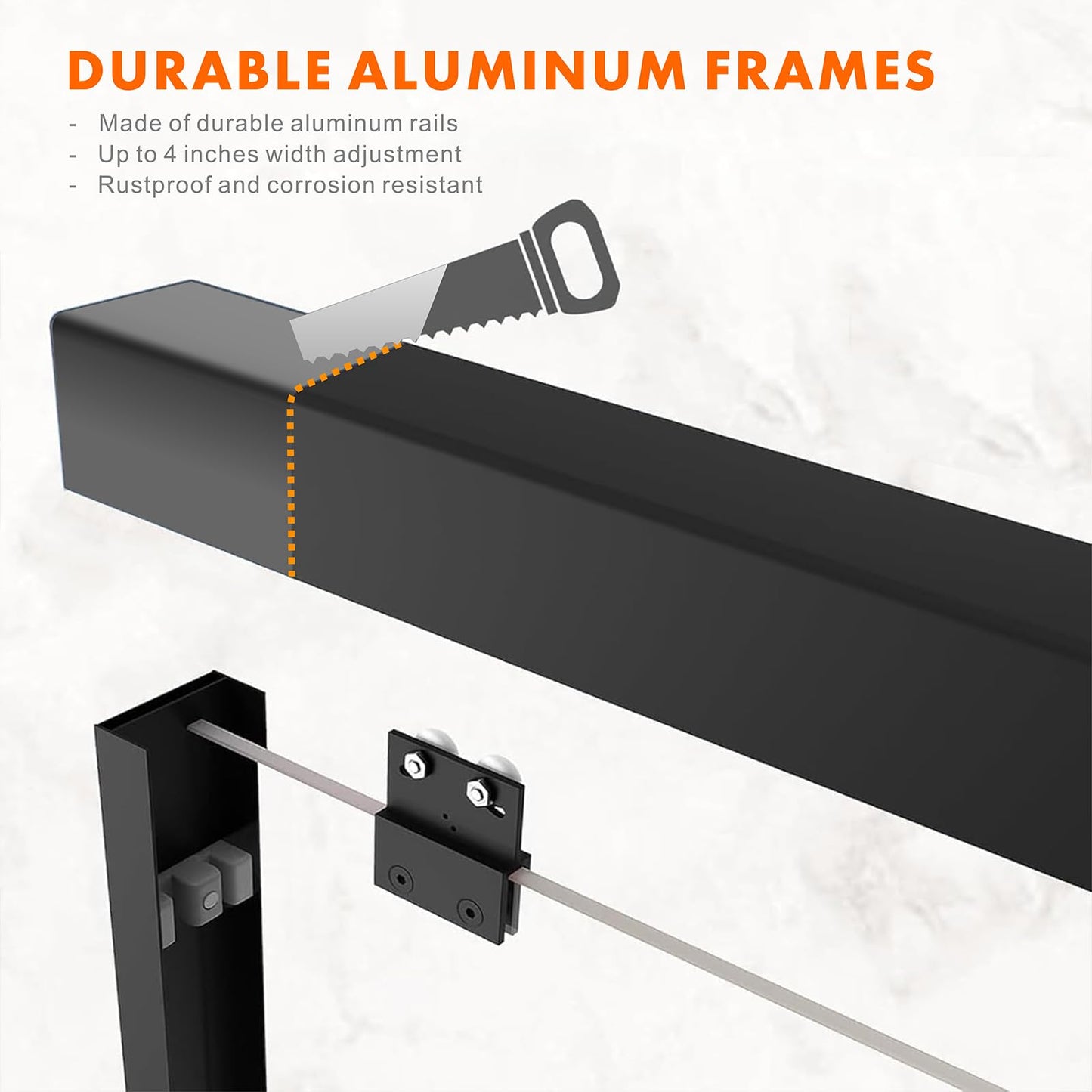 50''-54" W×72" H Black Shower Doors Glass Sliding 54 Inches,Semi Frameless Bathroom Sliding Glass Shower Door,Walk in Shower with 1/4" (6mm) Clear SGCC Tempered Glass