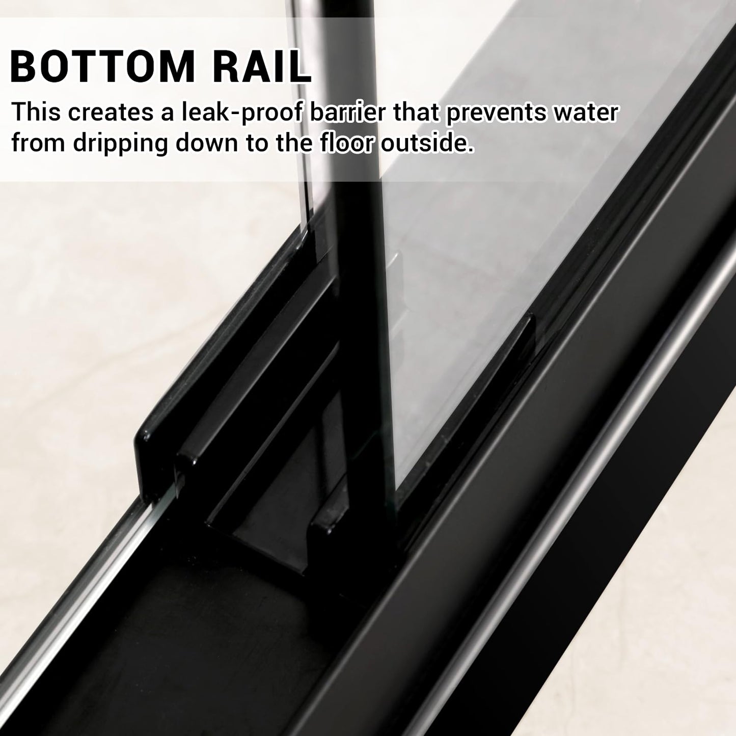 MilleLoom Shower Door, Semi-Frameless Sliding Shower Door with Explosion-Proof Film Clear Tempered Glass, Double Sliding Shower Door with Stainless Steel Handle & Water Seal Strips, 60" x76"