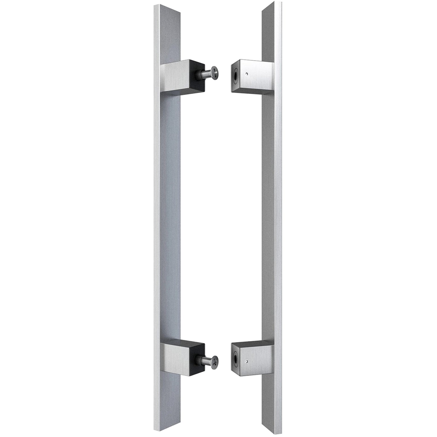 BARNSMITH 36" Barn Door Push Pull Handle,Heavy Duty Grade-304 Stainless Steel Square Commercial Door Handle,Entrance Entry Front Door Handle, Office Handle Pull Set for Wood Glass Door