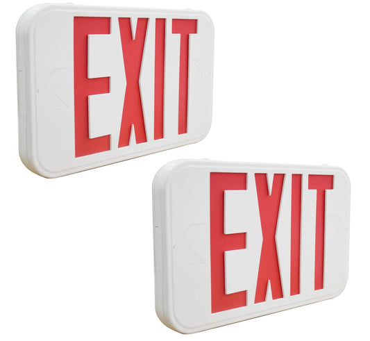 LIT-PaTH LED EXIT Sign, Emergency light with Double Face and Back Up Batteries- US Standard Red Letter Exit Lighting, UL 924 and CEC Qualified, 120-277 Voltage, 2-Pack