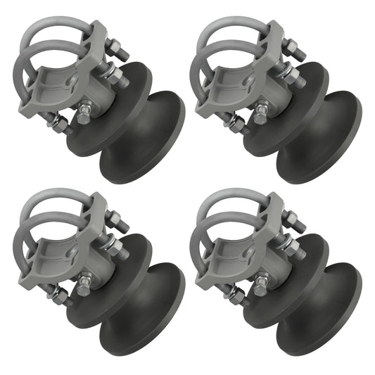 Pubotlu 4 Pack Sliding Gate Rollers,Nylon Cantilever Rollers 2-3/8" Gate Frames, 4" Round Post Chain Link Fence Parts, Cantilevered Rail Fence Gate Kit,Sliding Gate Kit Hardware