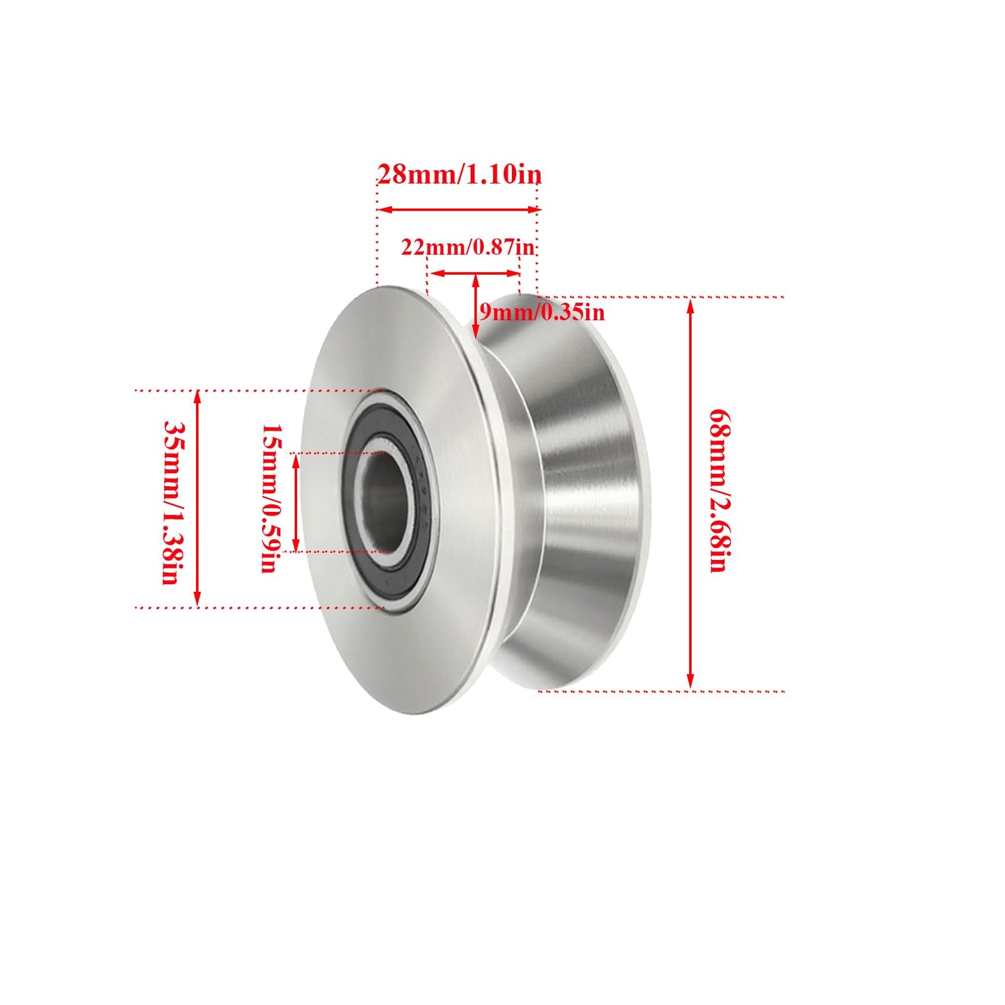 Sliding Gate Wheel Stainless Steel V Groove Wheel Heavy Duty Conveyor Rollers Industrial Caster Ball Bearing Pulley Rolling Gate Hardware Kit for Garage Door Machinery