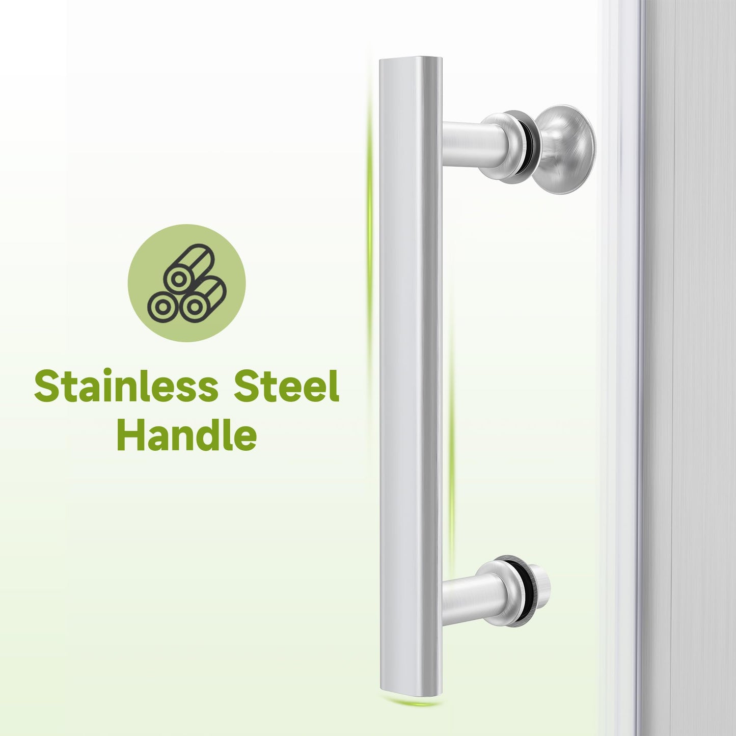 SL4U Bifold Shower Door, 34" W x 72" H, 1/4" Tempered Glass Shower Door, Foldable Shower Glass Door, Easy to Clean, Brushed Nickel Finish
