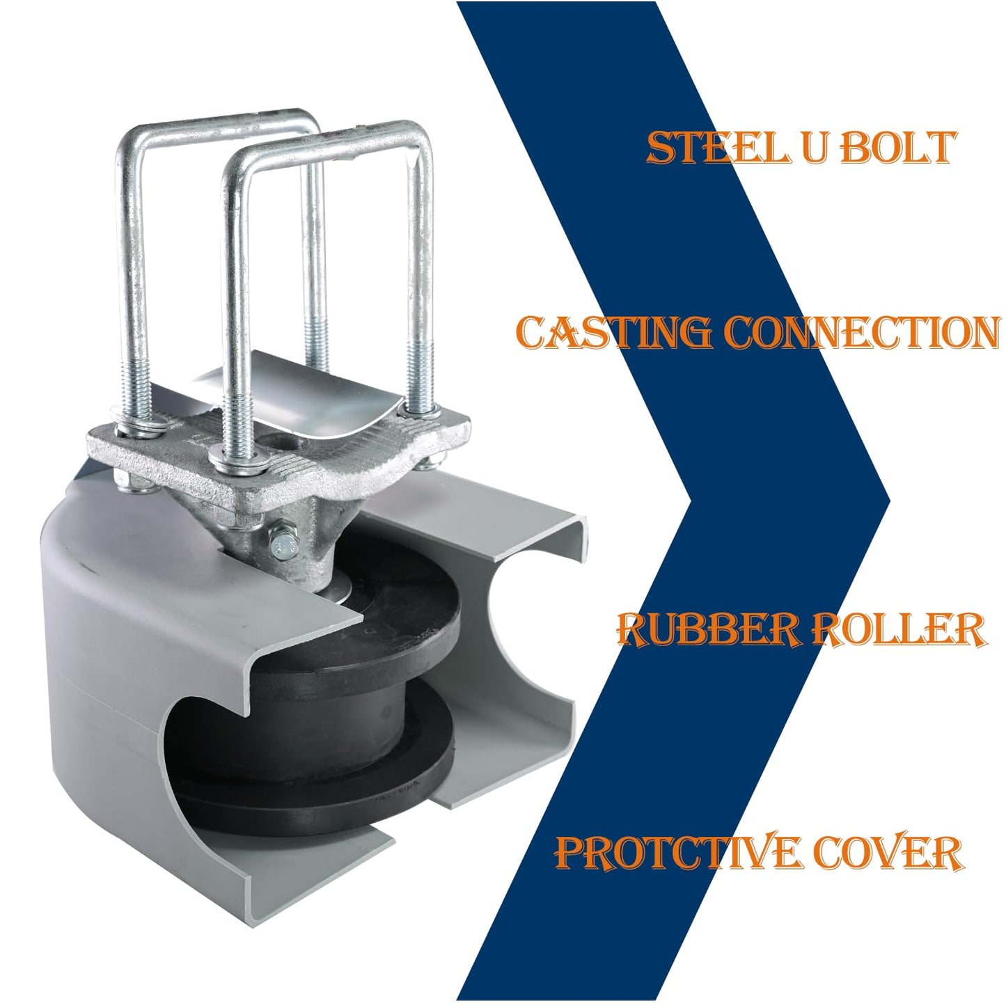 Sliding Gate Rollers, Nylon Cantilever Slide Gate with Covers, 4" Square Post × 2" Chain Link Fence Gate Frame, Sliding Gates, Chain Link Gate Roller-1PCS