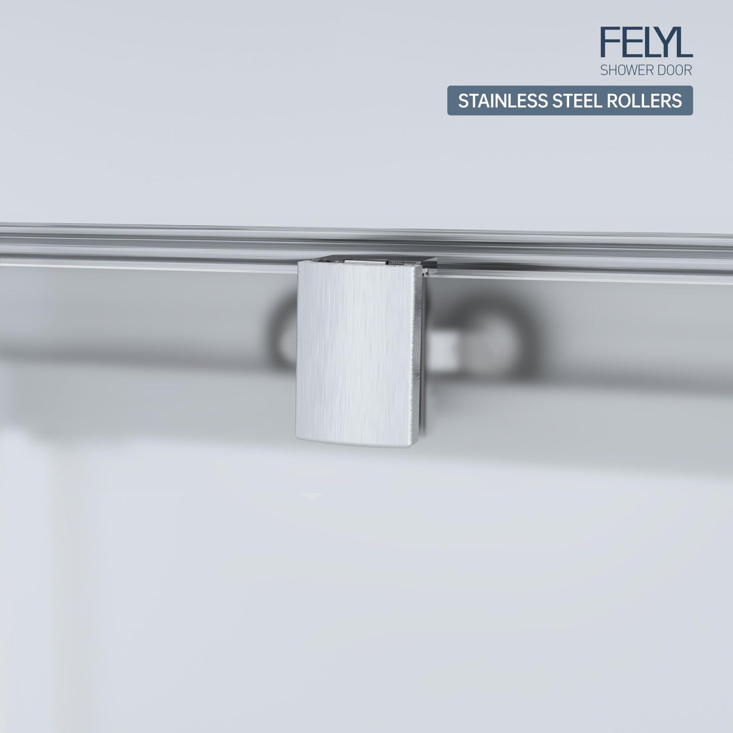 FELYL Frosted Sliding Shower Door 49-54" W x 72" H, Brushed Nickel, Single Sliding Door, Framed, 1/4" (6mm) SGCC Tempered Glass, Reversible Installation
