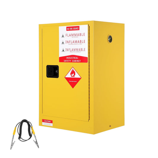 Patikuin Fire-Resistant Flammable Storage Cabinet - Cold-Rolled Steel, Auto-Closing Door, Adjustable Shelves, Industrial Chemical & Hazardous Liquid Safety - 40 Gallon, 18x23x65in