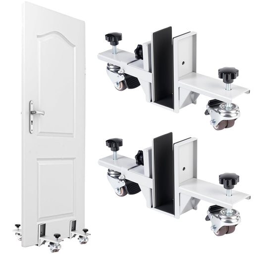 Heavy Door Installation Kit, Dolly Kit with Wheels ，Upgraded with Dual Wheels-Greater Load Bearing Capacity ，Adjustable Distance 0.8 "to 2.3", Used for Transporting Various Types Doors (Silver)
