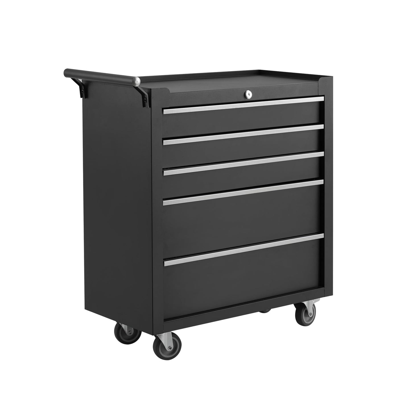 Professional 24 Inch 5-Drawer Tool Chest on Wheels, Constructed with Durable Cold-Rolled Steel, Features 4 Swivel Locking Casters & Full-Extension Drawer Slides, Mobile Tool Storage for Mechanics and