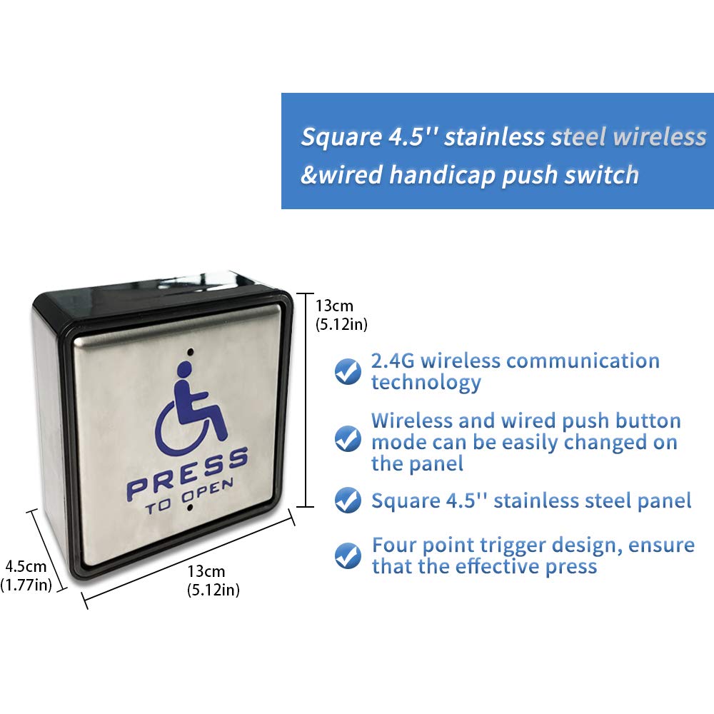Olideauto Swing Door Operator Automatic for The Disabled,Commercial Smart WiFi Handicap Door Opener Wireless Olide-120B with Wireless Handicap Push Button&Receiver and DC12V 880lbs Electric Strike