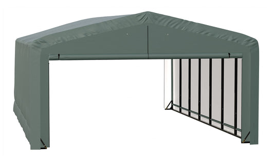 ShelterLogic ShelterTube Garage & Storage Shelter, 20' x 32' x 12' Heavy-Duty Steel Frame Wind and Snow-Load Rated Enclosure, Green