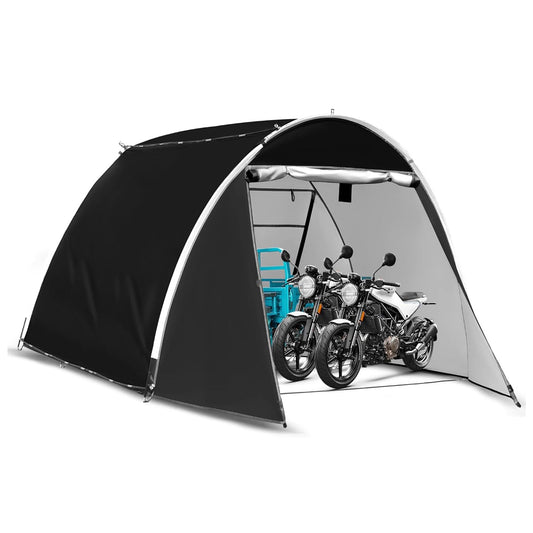 Bike Storage Tent, 98.4 x 82.7 x 65 in,Outdoor Portable Bike Storage Shed, 210D Oxford Fabric PU4000 Waterproof, 2 Rolling Doors, Store 4~8 Bikes, Motorcycles or Large Motorcycles, Without Floor